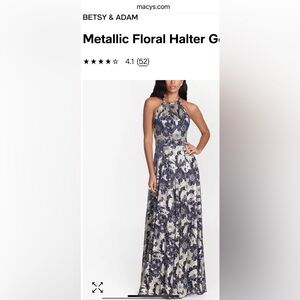 Metallic flower halter mother of the bride/groom dress! Worn once!